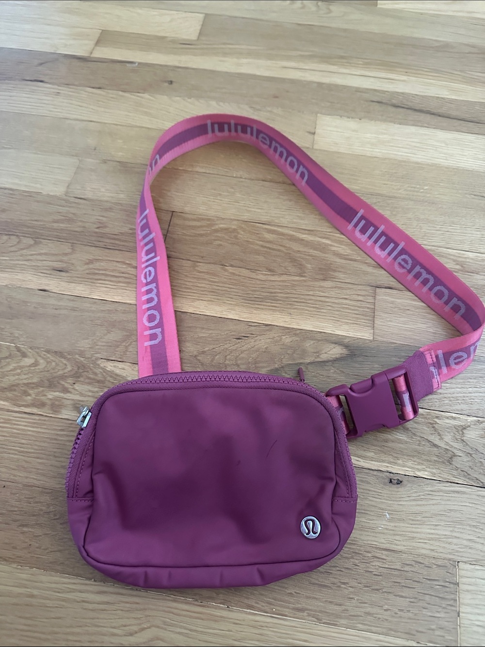 lululemon athletica pink maroon crossbody belt bag